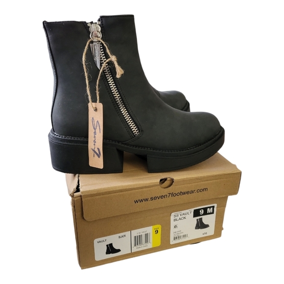 Seven7 Vault Black platform boot Womens Size 9 New - Picture 5 of 7